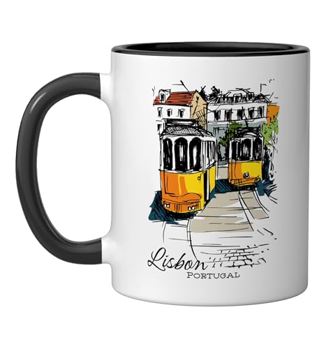 Taza de cerámica souvenir Lisboa 11 oz miniatura 1