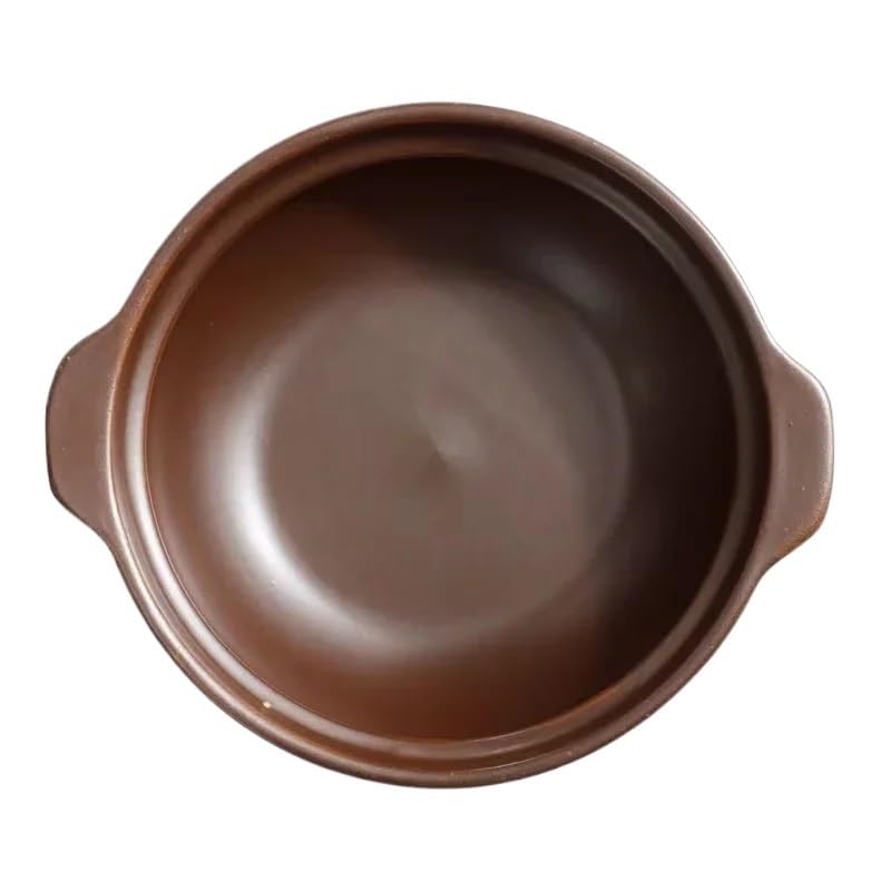 Tegame Terracotta 600ml 900ml Casseruola Zuppa di Ceramica Pentola Riso Al Vapore Pollo Brasato Resistente Calore Claypot Forniture Cottura(A 900ML)