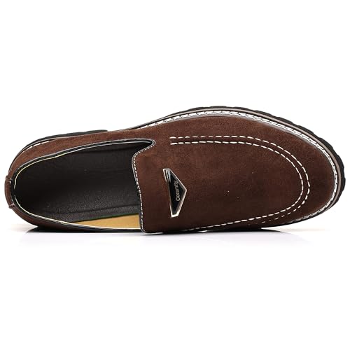 Image of Coramtty Men's Dress Loafers Classic Comfort Vintage Suede Slip On Business Work Driving Walking Casual Shoes