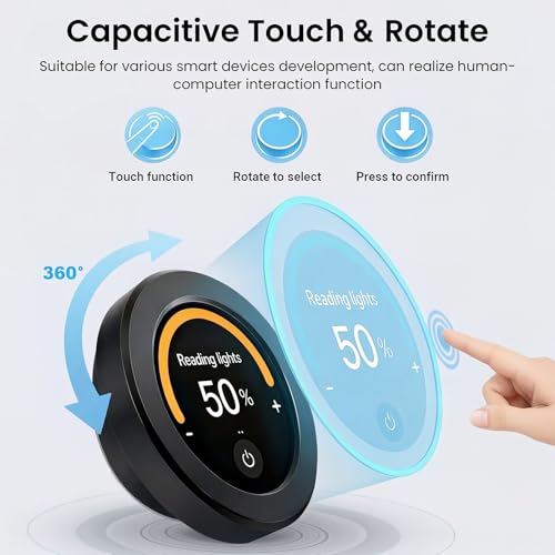Image of 2.1 Inch ESP32 Rotary Display, 480x480 HMI IPS Round Knob Touch Display with ESP32-S3 Development Board, 2.4G WiFi and BLE Capacitive Touchscreen Compatible with Arduino IDE and LVGL Library