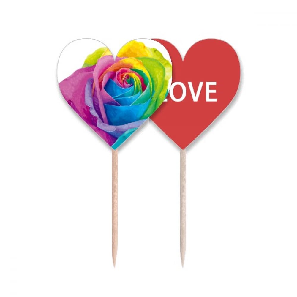 Cure-dents LGBT Rainbow Flower en cœur pour apéritif
