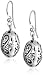 Sterling Silver Filigree Oval Drop Earrings