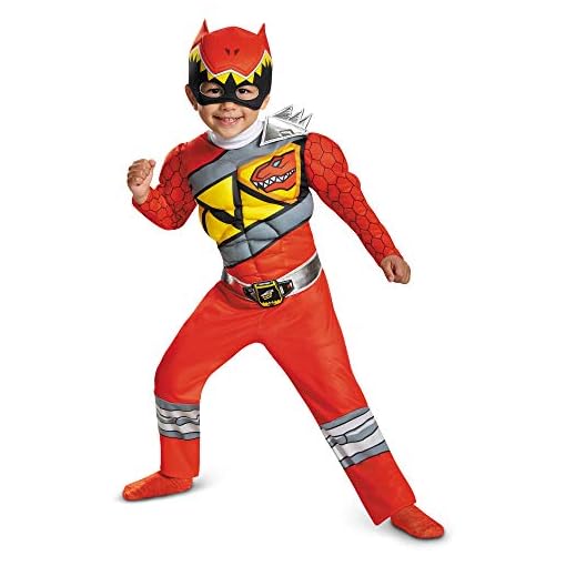 Red Power Rangers Costume for Toddlers, Official Licensed Red Ranger