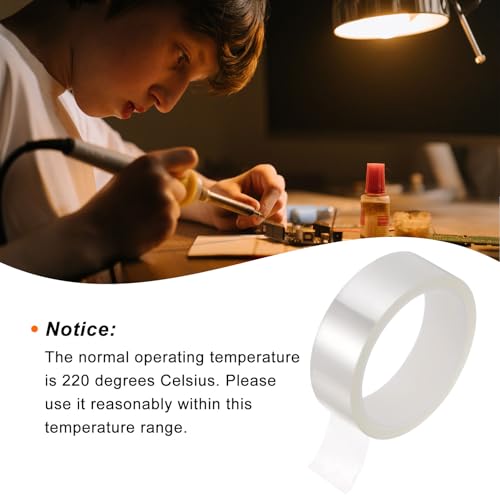 Image of HARFINGTON 2 Rolls Heat Tape High Temperature Heat Resistant Tape 30mmx33m(108ft) Sublimation Thermal Heat Transfer Tape for Sublimation Press No Residue, Clear