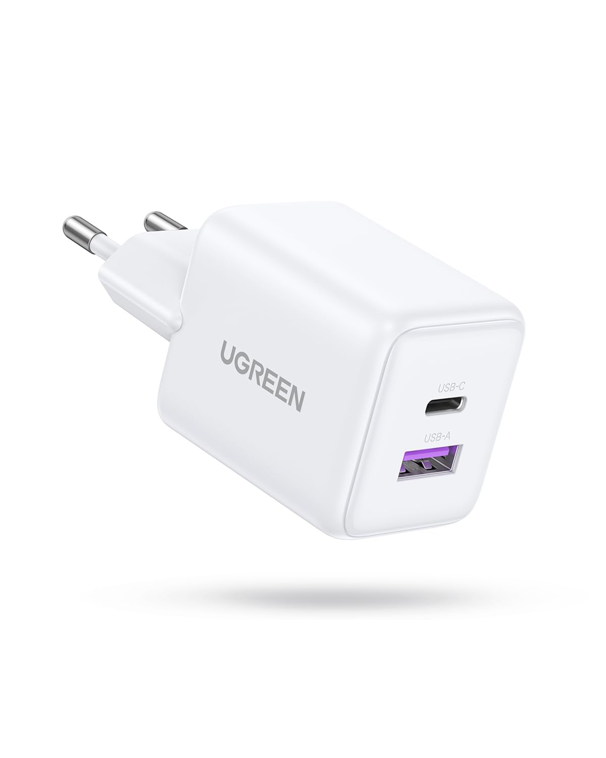 UGREEN 30W GaN Hızlı Şarj Cihazı 2 Portlu, 1xUSB-A, 1xUSB-C, Siyah, 65015