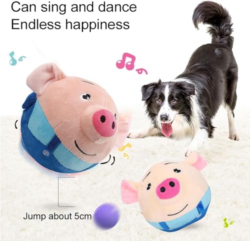 Jouet en peluche interactif pour chien cochon rose lavable