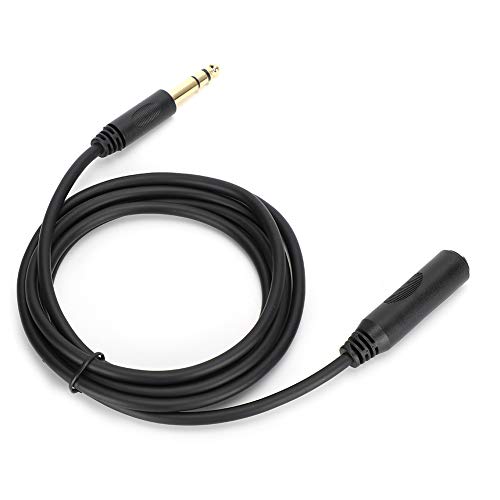 Acouto Conductor de Cobre con Blindaje Cable de Extensión Estéreo Macho a Hembra de 6,35 Mm para Tarjeta de Sonido/guitarra Eléctrica6M de Material Elástico de CableMale to Female CableStereo (3