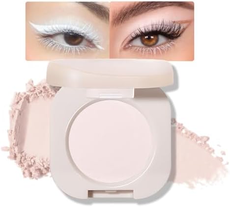FeiCuiYun Pressed Single Matte Eyeshadow Palette Makeup, Matte nude White Eyeshadow For Women, Pigmented Waterproof Sombras Para Ojos, Single Pressed Powder Vegan, Talc, Paraben & Cruelty Free(01)