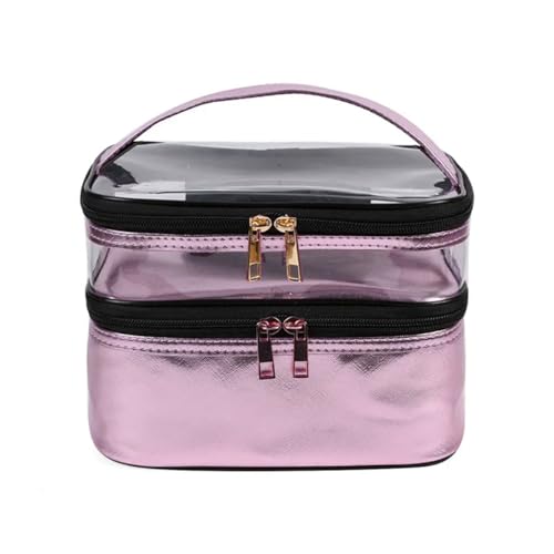 Necessaire Grande Viagem Divisória Maquiagem Make Cosméticos Bolsa Organizador Feminina Beleza Multiuso Frasqueira Bolsinha (Lilás)