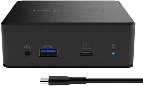 محطة إرساء الشاشة المزدوجة Belkin (توزيع الطاقة 85 وات، HDMI، USB-A 3.1 Gen 1، USB-C، مدخل/مخرج الصوت USB C للكمبيوتر المحمول)