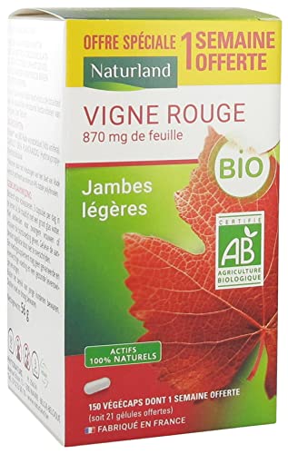 Naturland Vigne Rouge Bio 150 Végécaps dont 21 Végécaps Offertes