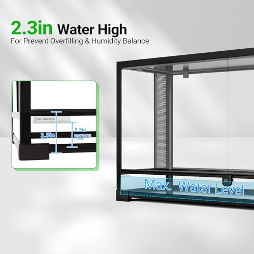 Image of REPTI ZOO 50 Gallon Reptile Glass Tank Terrarium 2 in 1 Side Meshes and Side Glasses Double Hinge Door with Screen Ventilation Tempered Glass 36 inch x 18 inch x 17.75 inch