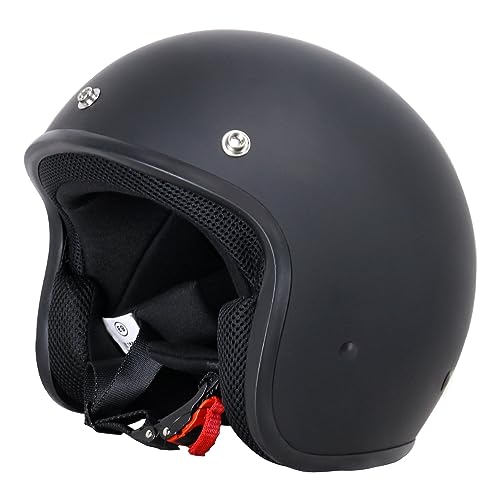 Zorax Matt Black Open Face Motorcycle Helmet ECE2206