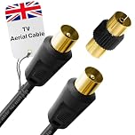 Cable Mountain 3m TV Aerial Cable - Coaxial RF Extension Lead (Male to Male) with Gold Plated Connectors | Coax Cord for BT TV, Humax, 4K HD Television & Set Top Box (Black)