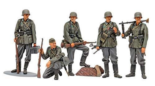Dai 14 anni in su Tamiya TAMIYA-1/35 German Infantry Mid WWII Militär Set di Fanteria Tedesca (seconda Guerra Mondiale) 1:35 Kit modellino in plastica 35371, Multicolore, small, 35371-000