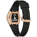 Bulova Latin Grammy Gemini Quartz Rose Gold Stainless Steel Accent with Curved Mineral Crystal and Black Silicone Strap Watch, Ladies