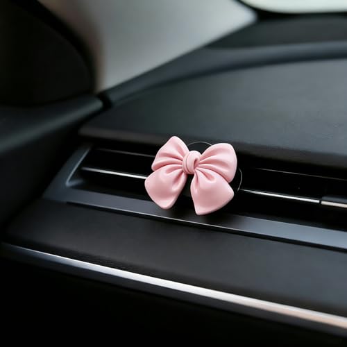 Image of 6 pcs Pink Bow Car Air Vent Clips Coquette Cute Girly Car Decor Accessories Interior Aesthetic Decorations Charm Stuff for Women Girl