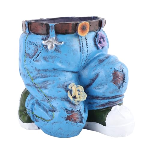 HUSHUI Maceta para Pantalones, Macetero de Resina de Moda para Flores Suculentas, con Gran Apertura para una Fácil Plantación, para Decoración de Jardín, Balcón, Oficina