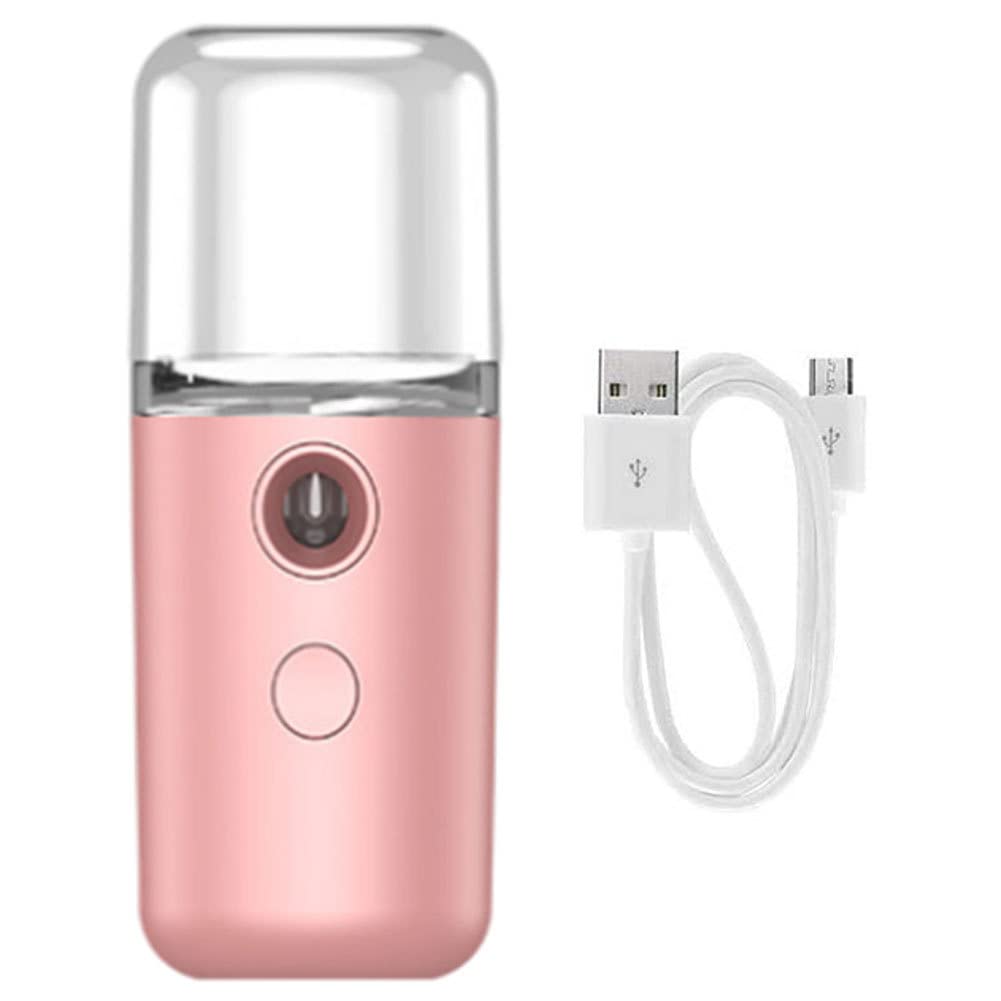 Vaporizzatore per il viso Umidificatore per spruzzatore per il viso Portatile Handy Mister Beauty Cura della pelle Macchina ricaricabile USB 30ml Rosa per uso domestico