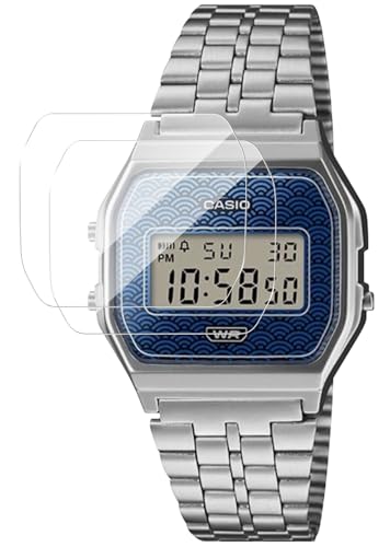 [2���Z�b�g] �ی�t�B���� For CASIO �r���v CLASSIC A159WEVJ �p �t�B���� 9H�d�x�̉t���ی�t�B���� 0.3mm�����^ PET�h���f�ލ̗p �X�[�p�[�N���A �ώw�� ������ �����ߗ� (��K���X�t�B����)
