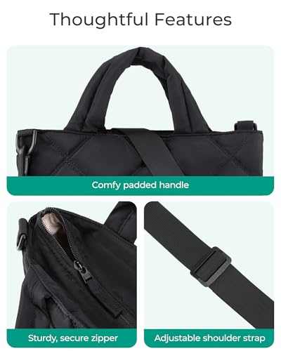 Bagsmart Crossbody Bags For Women, Quilted Grid Mini Tote Bag Shoulder Bag, Small Purse Handbag Organizer thumb #5