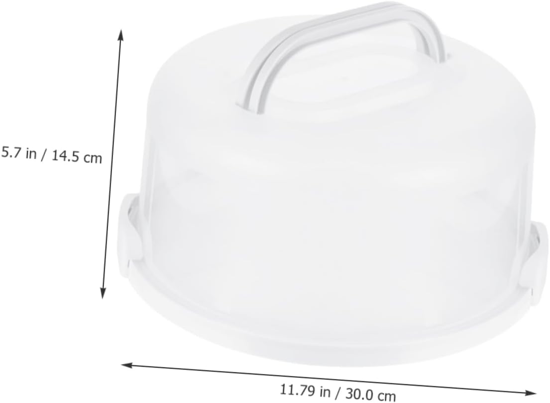 Portable Cake Carrying Box with Lid, 10 Inch White PP Cake Carrier Box Xmas