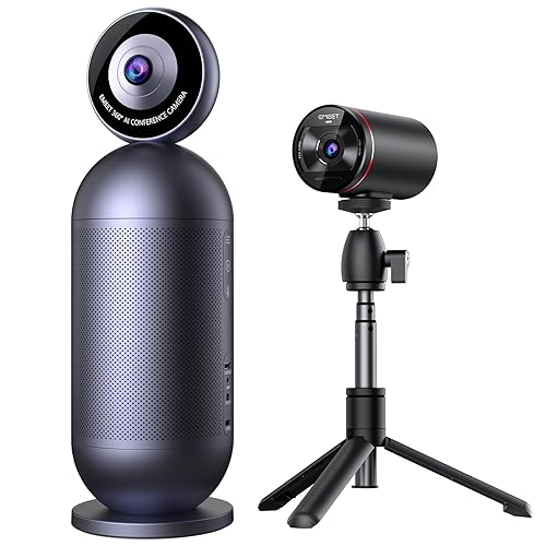 Image of EMEET Meeting Capsule Pro Room Kit, Dual 4K Lenses 360 Auto-Tracking Speakers Video Conference Camera w / 10 Mics 10W Speaker, 1080P Co-Webcam for Whiteboard Detection&Correction, for 10 People