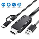 [page_title]-3-in-1 Typ C/Micro USB zu HDMI Kabel für alle Android Geräte, YBLNTEK Android zu HDMI Bluetooth 5.0 HDTV Mirroring & Ladekabel 1080P MHL zu HDMI Adapter Smartphone zu TV/Projektor/Monitor [2M]