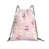 Mochila con Cordón De Cerezo Rosa Mochila Cuerdas Repelente Al Agua Gym Bag Unisex Bolsas De Cuerdas para Vacaciones Natación Playa M