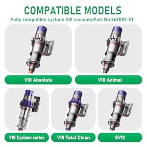 V10 Filters Replacement Compatible with Dyson Cyclone V10 Series,V10 Absolute,V10 Total Clean,SV12 Crodless Vacuum Cleaners, 3 Filters,1 Cleaner Brush, Replace Part #969082-01 V10 Filters Replacement Compatible with Dyson Cyclone V10 SeriesV10 AbsoluteV10 Total CleanSV12 Crodless Vacuum Cleaners 3 Filters1 Cleaner Brush Replace Part 969082 01
