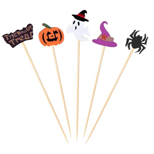 500 Pieces Halloween Cocktail Picks Bamboo Sticks Long Toothpicks for Appetizers for Drinks 4.7 Inch Bamboo Skewers for Appetizers Charcuterie Boards Accessories