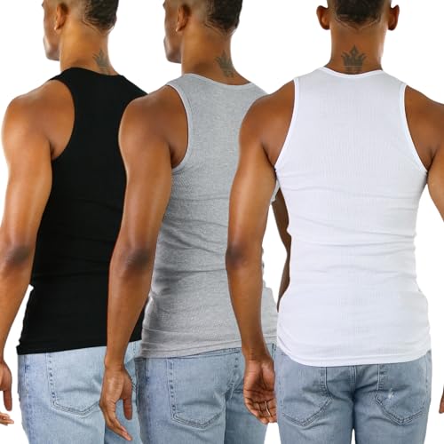 ToBeInStyle Men’s Workout A-Shirt Long Muscle Shirt Tank Top3