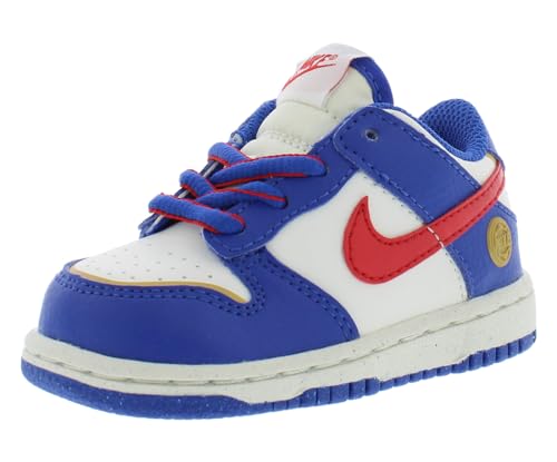 Nike Dunk Low Infant/Toddler Shoes Size 8, Color: Game Royal/University Red/Sail-White/Eggshell White