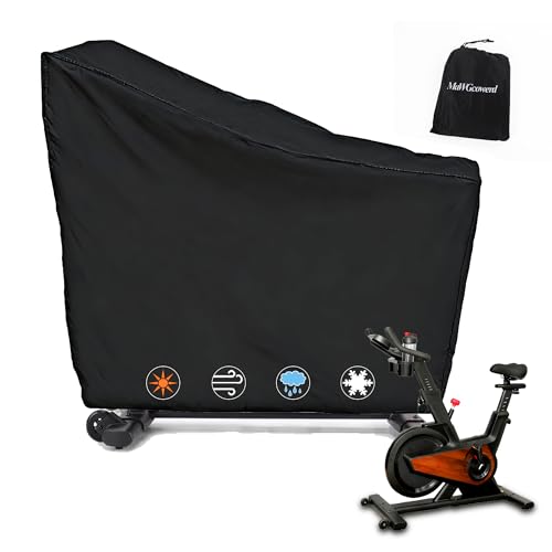 Exercise Bike Cover Upright Indoor Cycling Protective Cover Oxford Waterproof Fabric Windproof Dustproof UV Resistant-for PelotonSchwinnNordicTrackIdeal for Indoor and Outdoor Use (Black)