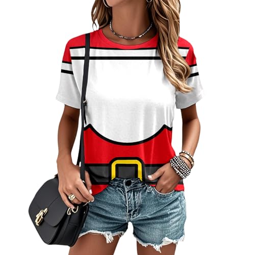 T-shirt Noël femmes motif élan une idée cadeau vacances été
