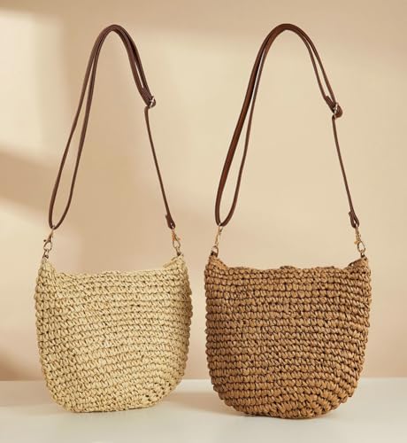 Women Straw Croosbody Shoulder Purses Handbags Summer Beach Bag Casual Woven Beach Bags Summer Hobo Chic Tote Purse3