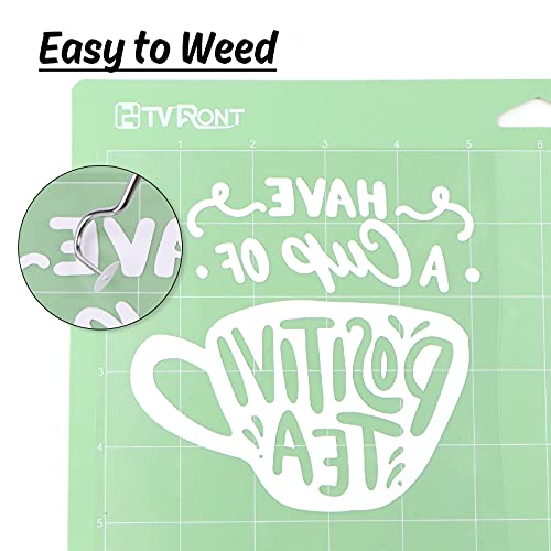 HTVRONT HTV Vinyl Rolls Heat Transfer Vinyl - 12" x 5ft White - Easy to Cut & Weed & Transfer, Great Stickiness, Use Widely, Personalize Gift & Custom Made - Image 5