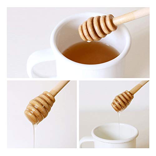 Zhajiang 12 Pack Mini Wooden Honey Dipper Sticks, Honey Dippers 6 Inch With Individually Wrapped Server For Honey Dispense Drizzle Honey And Wedding Party Favors #TOP5