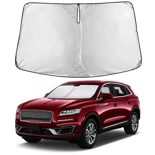 Image of EcoNour Windshield Sun Shade for Lincoln Nautilus 2019-2023 | Front Window Sunshade | Foldable Car Sun Protector | Blocks UV Rays & Keeps Interior Cooler