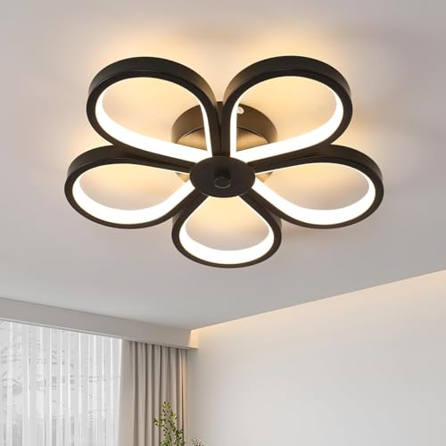 Image of Modern Dimmable LED Ceiling Light | Flush Mount Black Fixture with 3 Color Modes | Adjustable Brightness for Bedroom, Living Room & Dining Room (Ceiling Light (807))