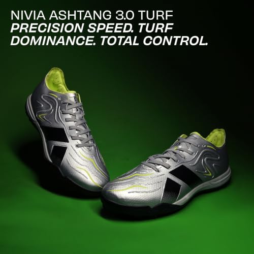 Image of Nivia Ashtang 3.0 Turf Football Shoes for Men & Women, TPU Fusion Upper with 3D Embossed Grip, High-Performance Rubber Outsole for Turf Control & Speed