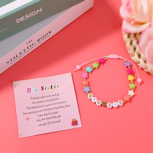 Big Sister Bracelet, Colorful Adjustable Letter Beads Bracelet for Girls Sister Jewelry for Daughter Granddaughter Niece Gifts4