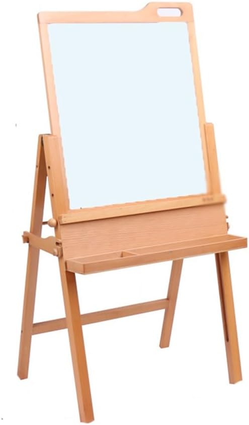 Drawing Board -Sided Magnetic Small Blackboard Easel Scaffolding Can be Retractable(Log Color-2,Small)