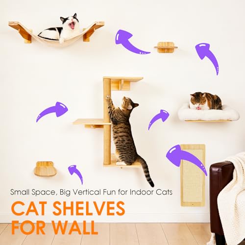 Sistema de estantes para gatos 6 en 1 blanco miniatura 2