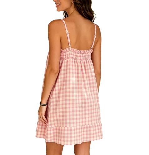 Image of Women Boho Floral Mini Cami Dress Spaghetti Strap Flowy Sling Dress Graphic Backless Summer Holiday Sundress