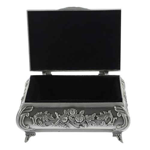 TOYANDONA Portagioie Motivi in Rilievo Realizzato in Lega Di Zinco Scatola Per Gioielli Coperchio Per Anelli e Orecchini Contenitore Per Cassettiera