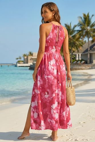 Image of KILIG Women's Summer Floral Beach Flowy Split Maxi Long Dresses