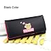 Produktbild Baobaoshop Geldbörse Damen Portemonnaie Nette Katze Münzfach Taillenlänge Frauenmappe Mädchen Geldbeutel ID-Kartenhalter Tasche Notizblock Frau Brieftasche (Color : Black, Size : M)