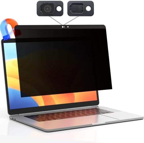 Mamol Privacy Screen MacBook Pro 13 Inch(2016-2022, M1, M2) & MacBook Air 13" (2018-2021, M1), Magnetic Anti Glare Blue Light Filter with Camera Cover, Anti Spy Laptop Screen Protector for Mac 13 In