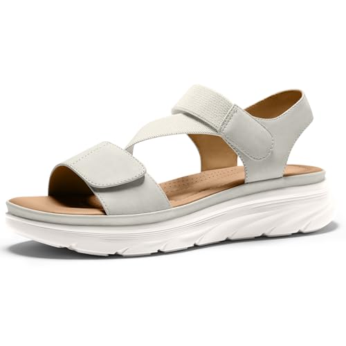 Vilanva Women's Comfortable Walking Sandals beige Size 9